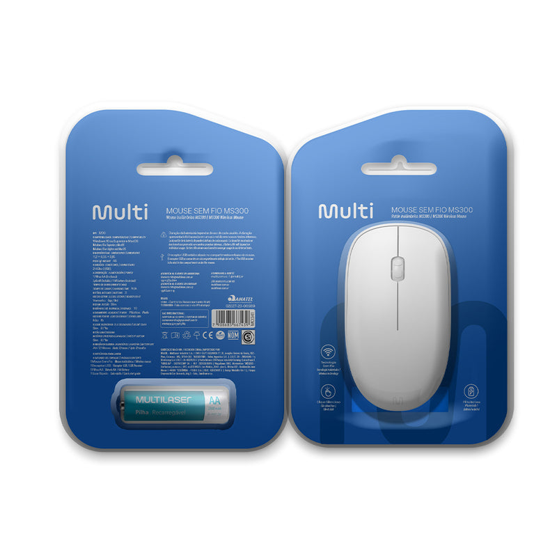 Mouse inalámbrico | Multi SEM FIO MS300 | Clic silencioso, 1200dpi Blanco