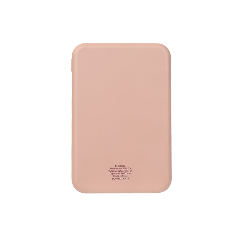 Bateria powerbank recargable 10W  | STF VIVA | 5,000 mAh rosa